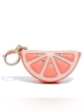 KATE SPADE FLIGHT OF FANCY GRAPEFRUIT SLICE BAG CHARM COIN PURSE